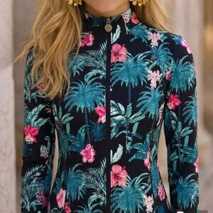 NWOT Women's Tommy Bahama Everyday Active Floral Zip Front Jacket Size SMALL